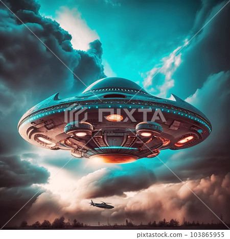 UFO 和直升機不明飛行物插圖藝術(AI 生成的圖像) UFO 和直升機不明飛行物插圖藝術(AI 生成的圖像) 103865955