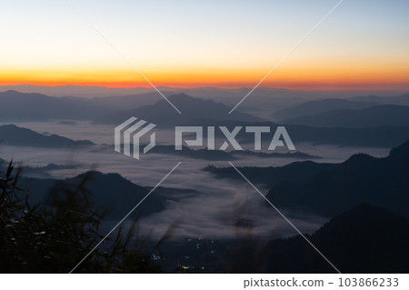 Beautiful view of sunrise sky at Phu Chi Fa. 103866233