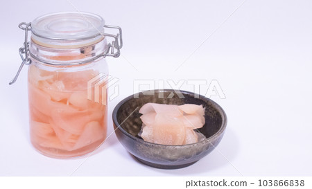 Sweet and sour pickled fresh ginger 103866838