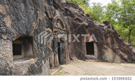 Ruin of Bojjanna Konda Buddhist Caves of Sankaram, Anakapalle, Andhra Pradesh, India. 103866882