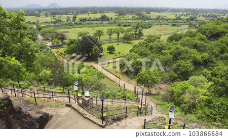 View from the Bojjanna Konda Buddhist Caves of Sankaram, Anakapalle, Andhra Pradesh, India. View from the Bojjanna Konda Buddhist Caves of Sankaram, Anakapalle, Andhra Pradesh, India. 103866884