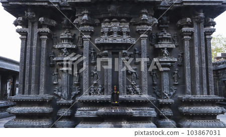 Ancient sculpture on the Chintala Venkatramana Swamy Temple, Tadipatri, Andhra Pradesh, India. Ancient sculpture on the Chintala Venkatramana Swamy Temple, Tadipatri, Andhra Pradesh, India. 103867031