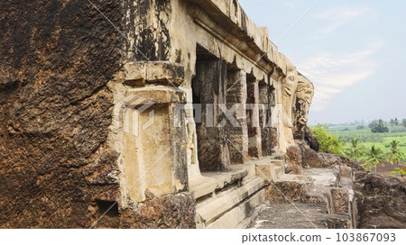 Ruin of Second Storey View of Undavalli Caves, Vijayawada, Andhra Pradesh, India. Ruin of Second Storey View of Undavalli Caves, Vijayawada, Andhra Pradesh, India. 103867093