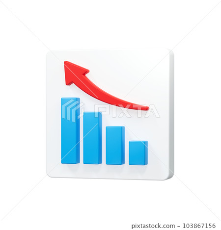 3D icon graph and arrow white background 3D icon graph and arrow white background 103867156