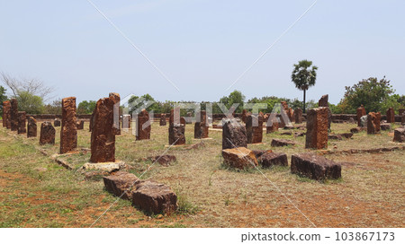 View of Ruin Congregation hall of Thotlakonda Ancient Buddhist Monastery, Visakhapatnam, Andhra Pradesh, India. View of Ruin Congregation hall of Thotlakonda Ancient Buddhist Monastery, Visakhapatnam, Andhra Pradesh, India. 103867173