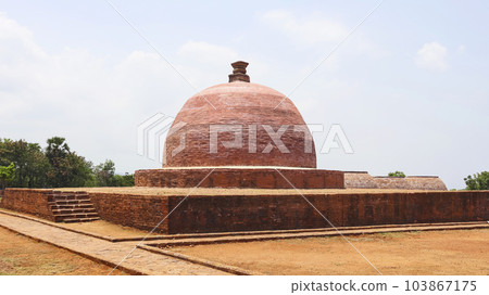 Maha Stupa at Thotlakonda Ancient Buddhist Monastery, Visakhapatnam, Andhra Pradesh, India. 103867175