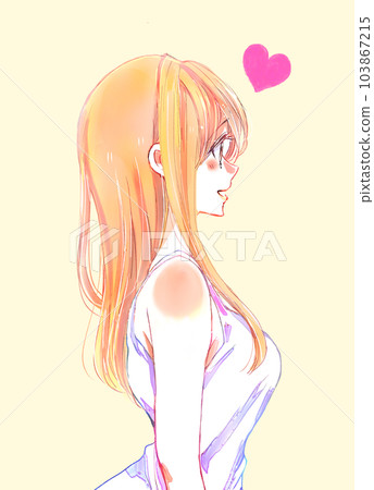 A woman in a white dress Love A woman in a white dress Love 103867215