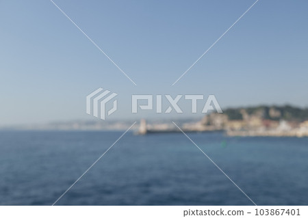 Blurred background of Port de Nice in spring in daytime Blurred background of Port de Nice in spring in daytime 103867401