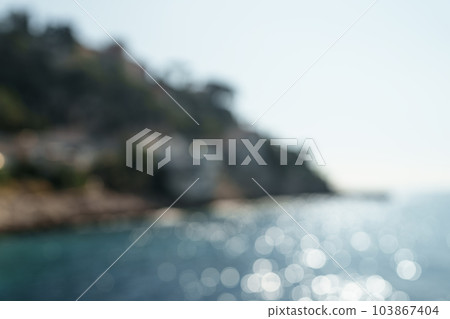 Blurred background of Cap de Nice in spring in daytime 103867404