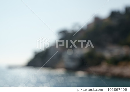 Blurred background of Cap de Nice in spring in daytime 103867406