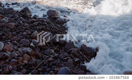 closeup shot of clear sea water on Saint Raphael beach closeup shot of clear sea water on Saint Raphael beach 103867568