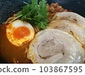 Japanese Noodles with Pork Close up View. 103867595