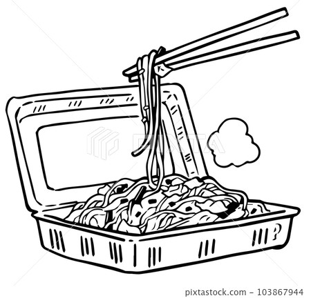 Festival yakisoba line drawing 103867944