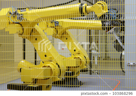 collaborative robotic work cell with two robots collaborative robotic work cell with two robots 103868296