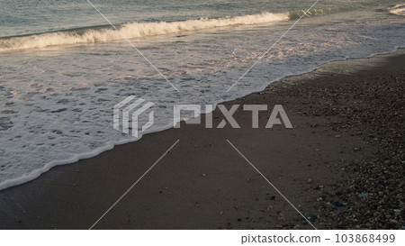 shot of Antibes beach on a warm spring evening 103868499