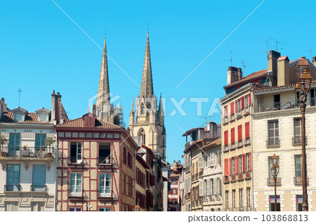 Old buildings in Bayonne town, Aquitaine, France. Old buildings in Bayonne town, Aquitaine, France. 103868813