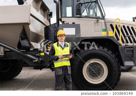 Engineer with mining truck Engineer with mining truck 103869149