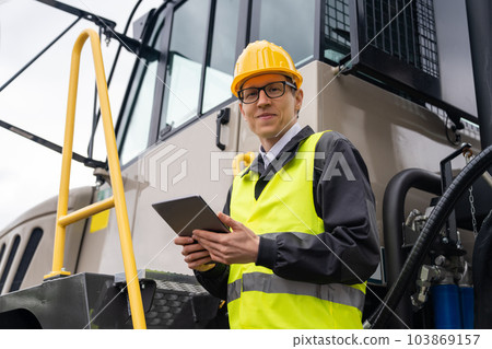 Engineer with mining truck 103869157