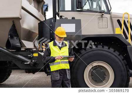 Engineer with mining truck Engineer with mining truck 103869170
