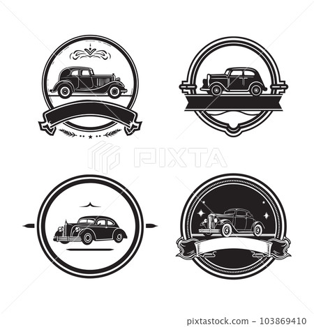 Hand Drawn vintage logo in flat line art style Hand Drawn vintage logo in flat line art style 103869410
