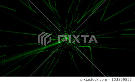 Fantastic flight through the green galactic corridor. Hypertransition in space. Space flight. Forward to future 103869835