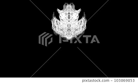 Magic figure is built from luminous particles pouring from above. Abstract changing figure of indeterminate shape Magic figure is built from luminous particles pouring from above. Abstract changing figure of indeterminate shape 103869853