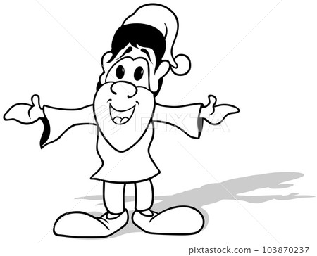 Drawing of a Dwarf with Open Arms 103870237