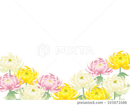 菊花矢量插圖素材 obon higan 佛花供養花白色背景 103871086