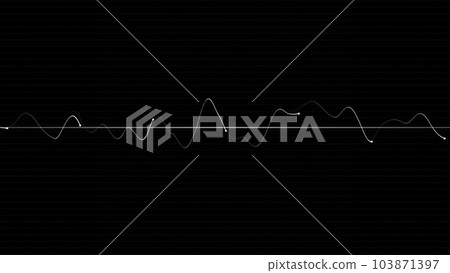 Electro cardiogram on black background. Moving Frequencies Fine Line Waveform Disturbed. Science Medical concept 103871397