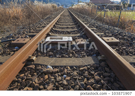 Railroad crossing, Mine line, local line, diesel car, Asa station, Mine Railroad crossing, Mine line, local line, diesel car, Asa station, Mine 103871907