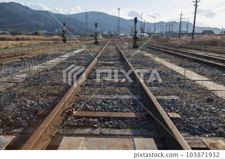 Railroad crossing, Mine line, local line, diesel car, Asa station, Mine Railroad crossing, Mine line, local line, diesel car, Asa station, Mine 103871932
