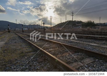 Railroad crossing, Mine line, local line, diesel car, Asa station, Mine Railroad crossing, Mine line, local line, diesel car, Asa station, Mine 103871944