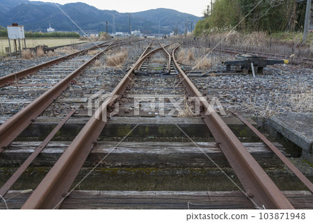 Railroad crossing, Mine line, local line, diesel car, Asa station, Mine Railroad crossing, Mine line, local line, diesel car, Asa station, Mine 103871948