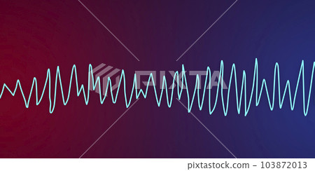 Electrocardiogram ECG displaying Torsades de pointes rhythm, 3D illustration Electrocardiogram ECG displaying Torsades de pointes rhythm, 3D illustration 103872013