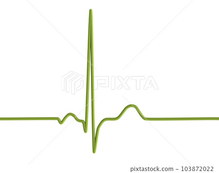 A normal electrocardiogram, 3D illustration displaying the electrical activity of the heart in a healthy individual, 103872022