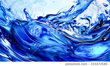 Moving blue liquid background "AI-generated image" 103872689