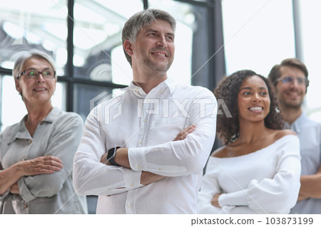 Conversation between managers and employees in the office Conversation between managers and employees in the office 103873199