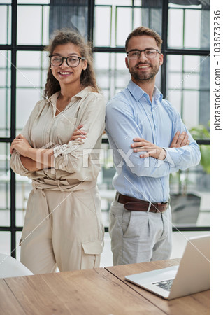 Business Colleagues Having Meeting Together At Office Business Colleagues Having Meeting Together At Office 103873236