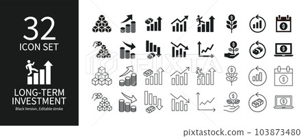 Icon set related to investment 103873480