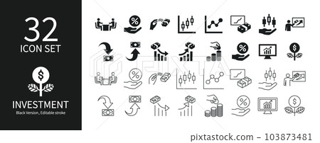 Icon set related to investment 103873481