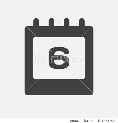 Icon page calendar day - number 6 Icon page calendar day - number 6 103873802