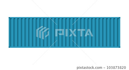 Blue cargo sea containe, facade view,isolated on white backgroun Blue cargo sea containe, facade view,isolated on white backgroun 103873820