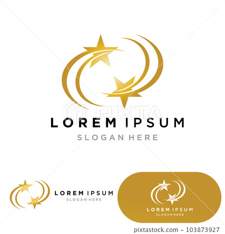 Gold Star Logo Vector with Black Background Gold Star Logo Vector with Black Background 103873927