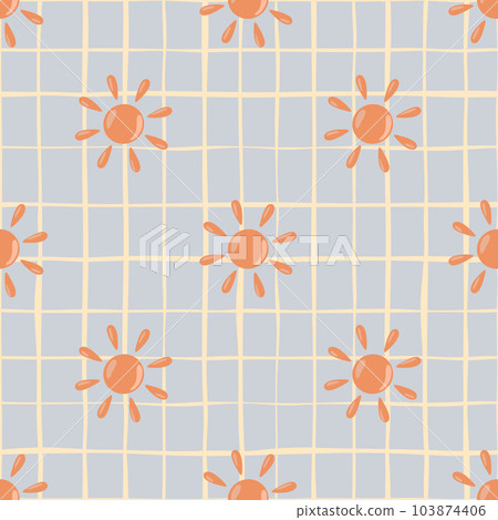 Sun seamless hand drawn pattern in doodle style. Sun seamless hand drawn pattern in doodle style. 103874406