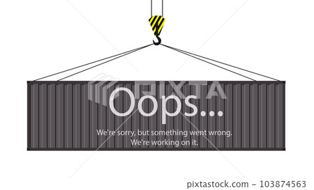 cargo container hanging on a crane hook cargo container hanging on a crane hook 103874563