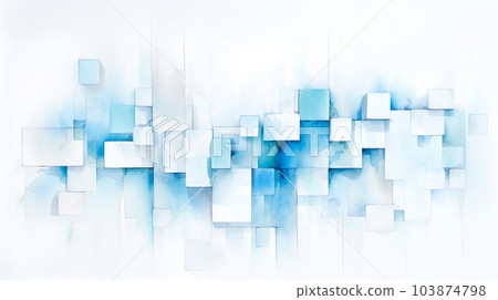 Blue square pattern watercolor background "AI generated image" Blue square pattern watercolor background "AI generated image" 103874798