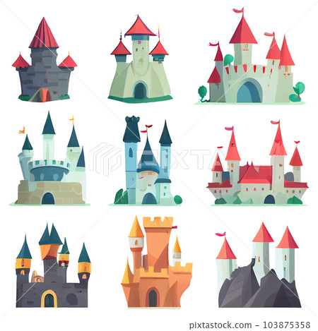 vector set illustration in cartoon style protected concept knightly castle vector set illustration in cartoon style protected concept knightly castle 103875358