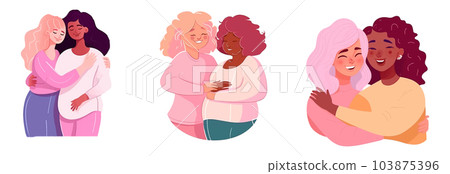 horizontal set vector illustration of homosexual persons isolate on white background 103875396