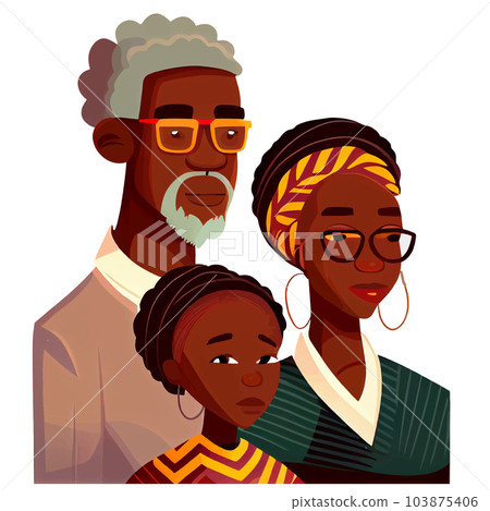 vector illustration of vector illustration of family prounly celebrate Black history month isolate on white background 103875406