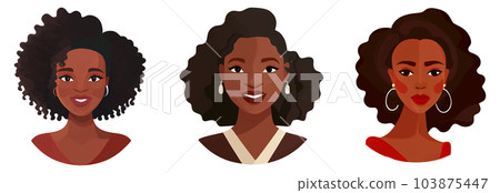 set vector illustration of ethnic woman isolated on white background set vector illustration of ethnic woman isolated on white background 103875447